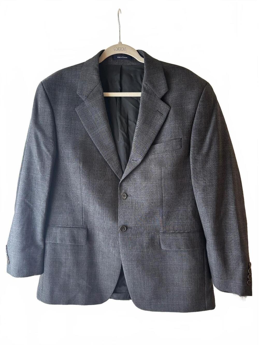 vintage 90s CHAPS RALPH LAUREN grey wool blazer SZ 42S